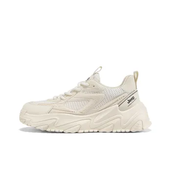 Jeep Anti-Slip Wear-Resistant Mid-Top Casual Shoes Unisex Ecru