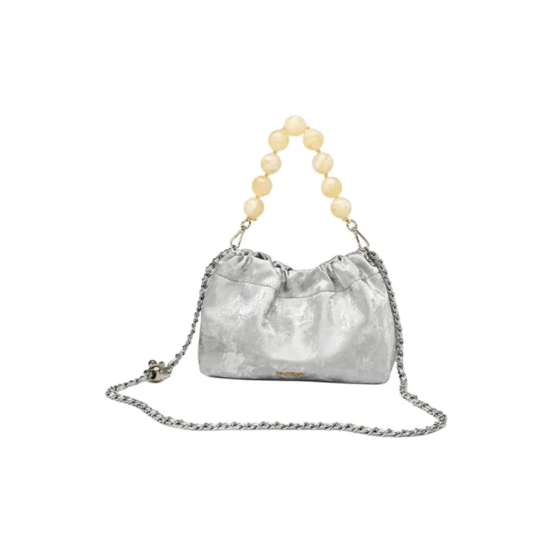 DAPHNE Pu Handbag, Shoulder Bag Women's Ecru/Silver/Green-8