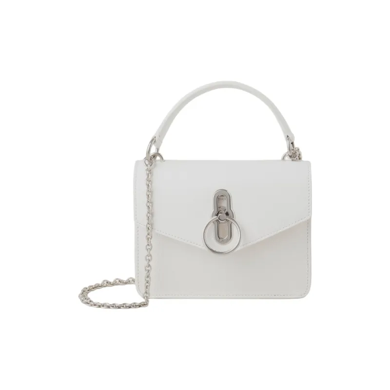 Mulberry Grained Leather Shoulder Bag Crossbody Bag Small Size Women's White Purple-0