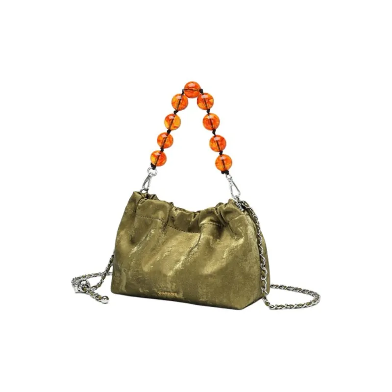 DAPHNE Pu Handbag, Shoulder Bag Women's Ecru/Silver/Green-11