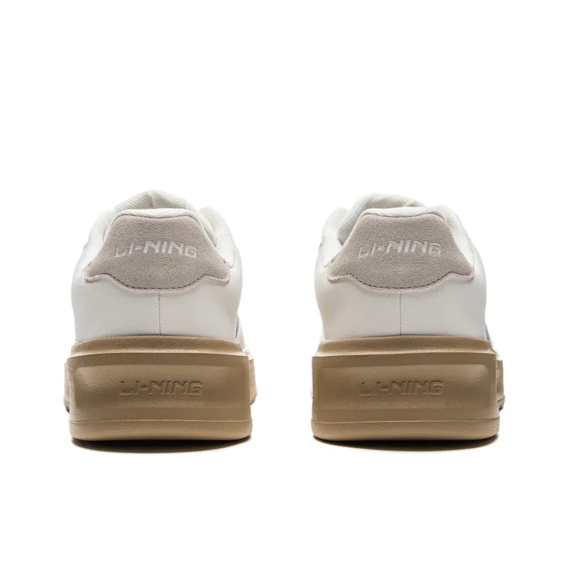 LiNing Sky Cloud Anti Slip And Wear Resistant Breathable Low Top Skateboard Shoes Men's White-5