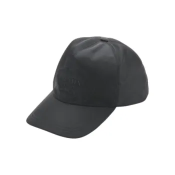 PRADA Recycled Nylon Baseball Caps Women's Black