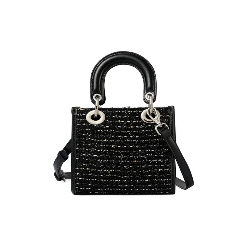 TUCANO Fashion Shoulder Bag, Crossbody Bag, Handbag Trumpets Women's Sequins Black With Milkshake White-0