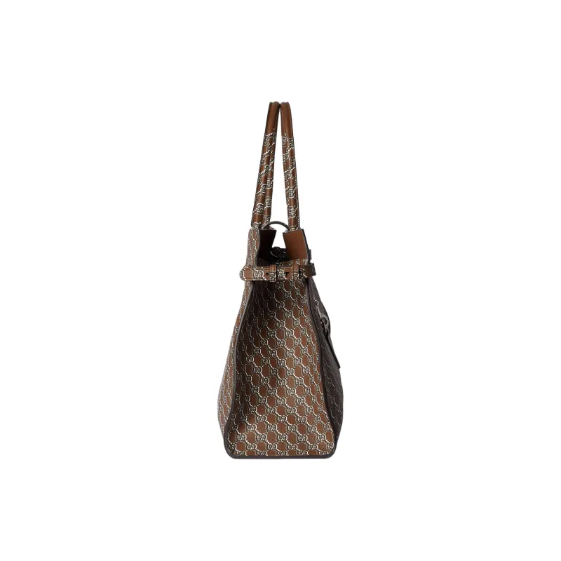 GUCCI Soft Grained Leather Tote Bag Shopping Bag Handbag Large Size Women's Light Brown-4