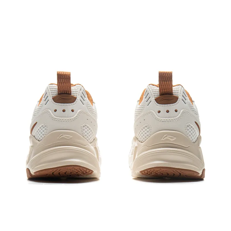 LiNing Meteor 2K Cushioning, Slip Resistant, And Abrasion Resistant Low Top Running Shoes Women's White Umber-4