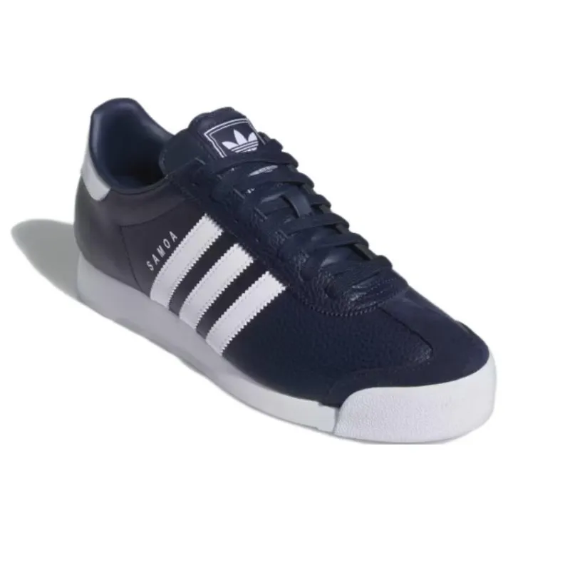 Adidas Originals Samoa Anti Slip Wear Resistant Low Top Casual Shoes Unisex Blue White-2