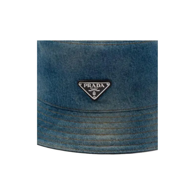 PRADA Cotton Bucket Hats Men's Light Blue-2