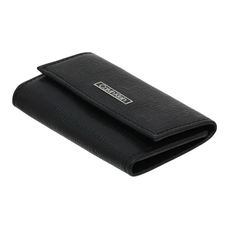 CALVIN KLEIN Leather Key Pouch Men's Black-3