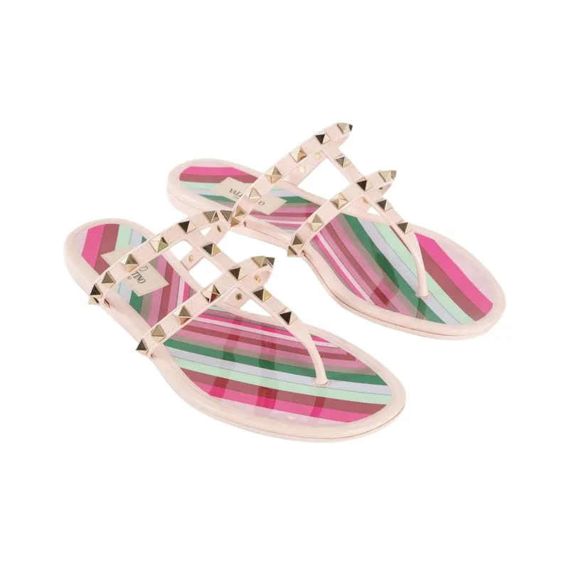 Valentino Garavani Rockstud Open Toe Caged Slides Women's-3
