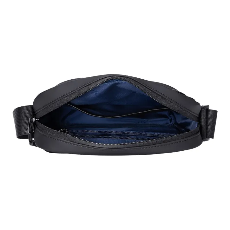 POLO Fabric Crossbody Bag Men's College Student Shoulder Bag Medium Size Men's Black-5