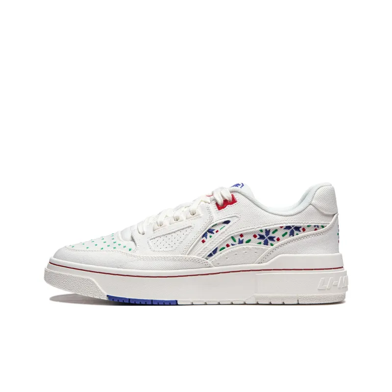 LiNing Rookie Slip Resistant Cushioning Wear Resistant Lightweight Low Top Skateboard Shoes Unisex White-0