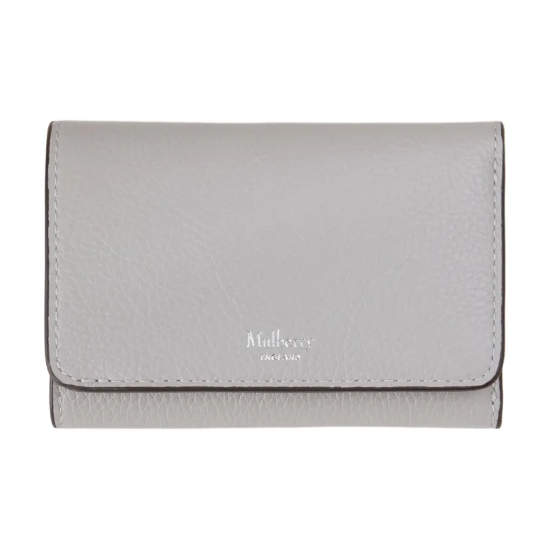 Mulberry Grained Cow Leather Wallet Small Size Women's Light Gray-0