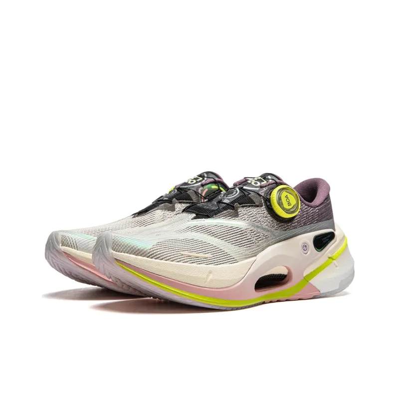 LiNing Cushioning Breathable Lightweight Rebound Low-Top Casual Running Shoes Women's Gray Purple-2