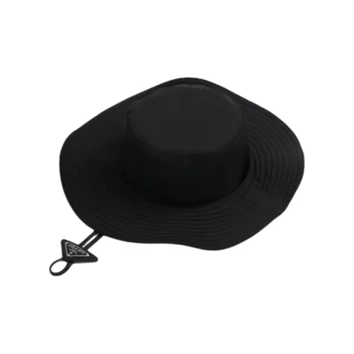 PRADA Fabric Bucket Hats Men's Black