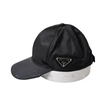 PRADA Recycled Polyamide Baseball Caps Men's Black