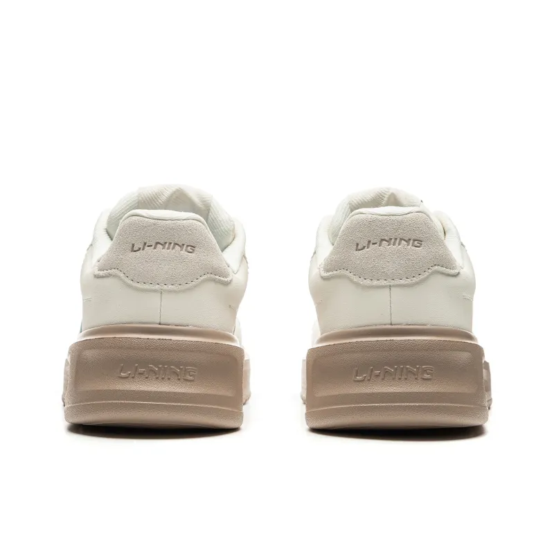 LiNing Sky Cloud Anti Slip And Wear Resistant Breathable Low Top Skateboard Shoes Women's White-5