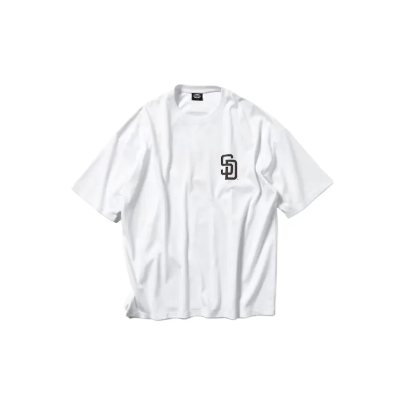 MLB x FREAK'S STORE SS24 Drop Shoulder Sleeve T Shirt Unisex White-1
