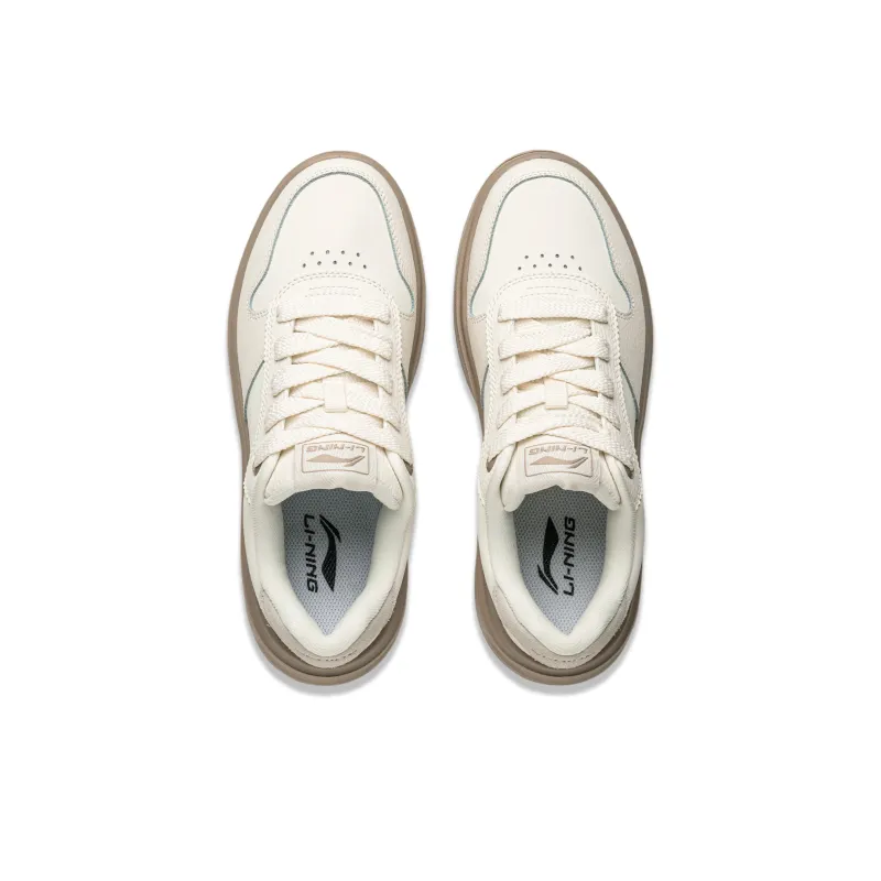 LiNing Sky Cloud Anti Slip And Wear Resistant Breathable Low Top Skateboard Shoes Women's White-3