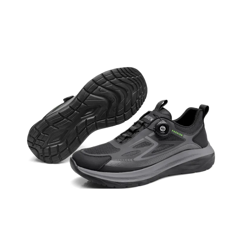 Strongman Running Shoes Men Low Top Black-3