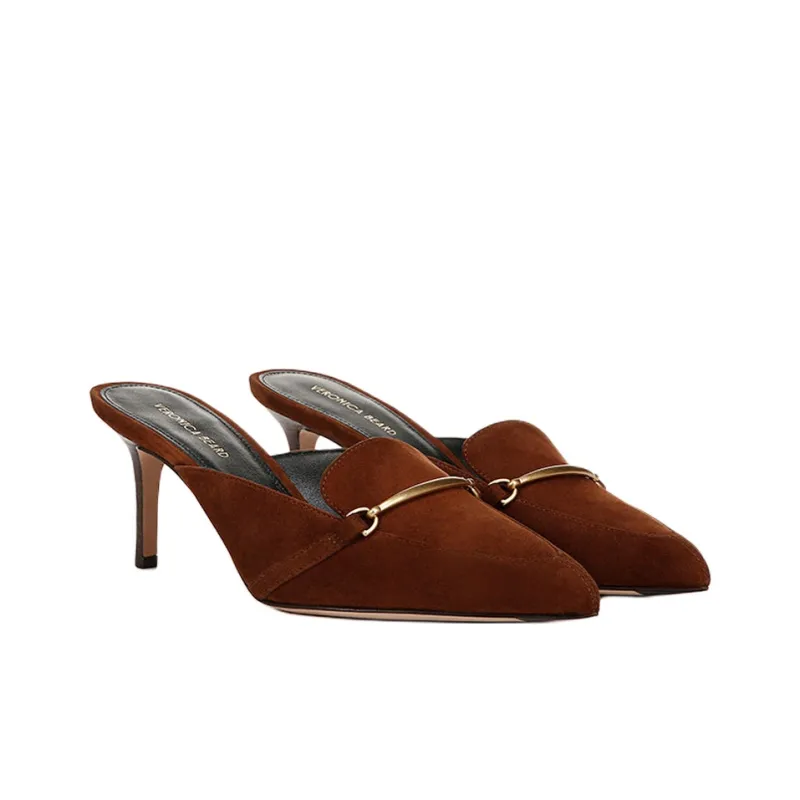 VERONICA BEARD Closed Toe Slippers 7cm Women's Umber-2
