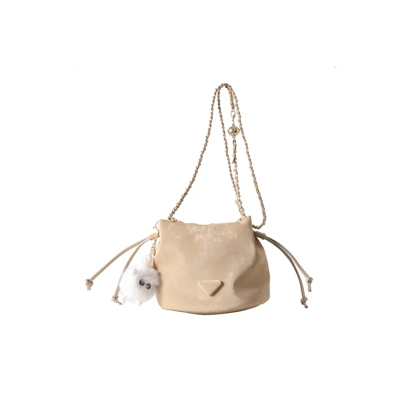 BALANG PU Shoulder Bag Women's Black/White/Pink/Khaki-12