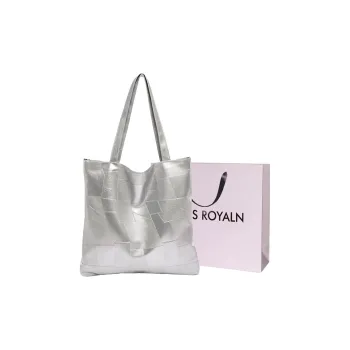 LOUIS ROYALN PU Shoulder Bag Women's Black/White/Dark Brown/Silver