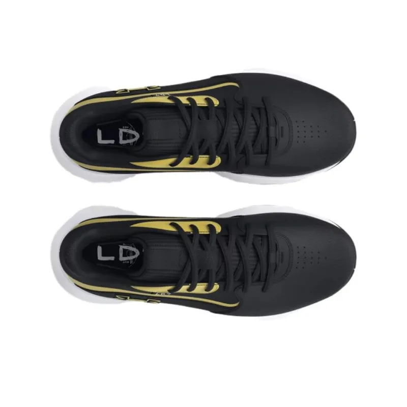 Under Armour Lockdown 7 Abrasion Resistant Cushioning Low Top Basketball Shoes Men's Black Gold-3