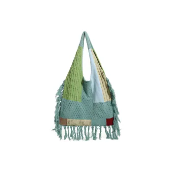 MASTER CANVAS Fabric Shoulder Bag Women's Cyan/White