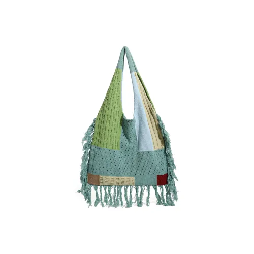 MASTER CANVAS Fabric Shoulder Bag Women's Cyan/White