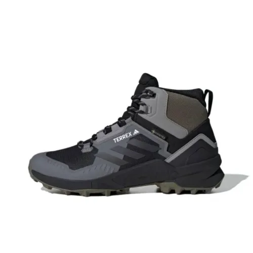 Adidas Swift R3 Hiking / Trekking Shoes Men Mid-Top Dense Black/Carbon/Charcoal Solid Gray