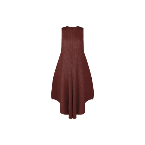 PLEATS PLEASE ISSEY MIYAKE Sleeveless Dresses Women's Brown