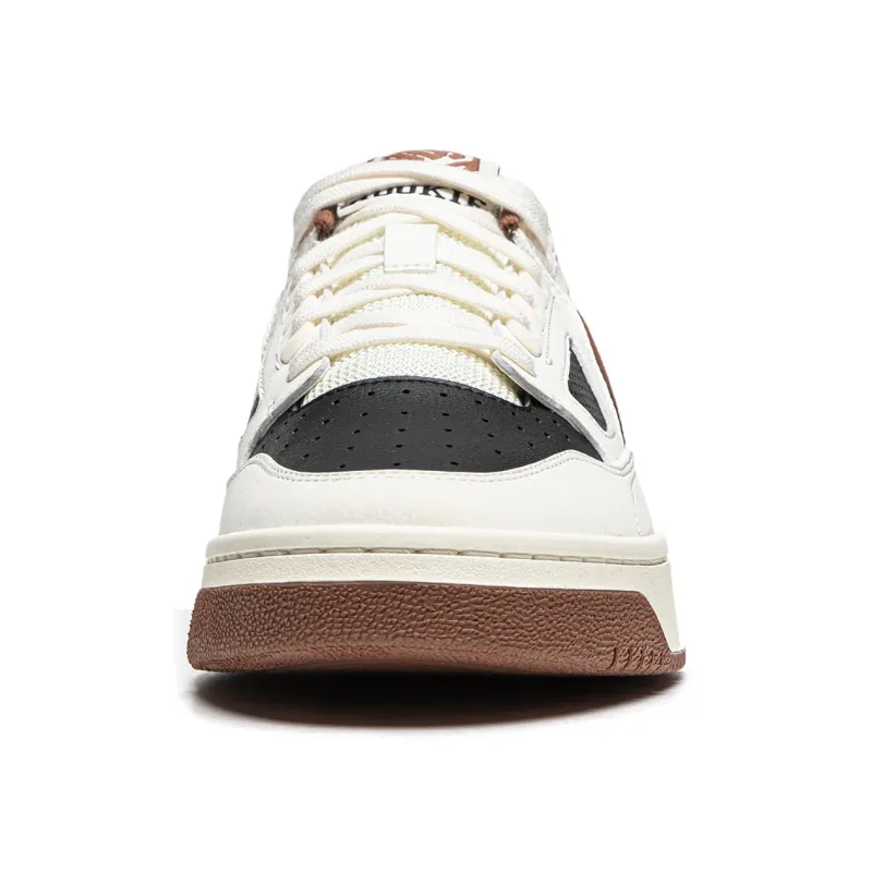 LiNing Rookie Slip Resistant Cushioning Wear Resistant Lightweight Low Top Skateboard Shoes Unisex White Brown-4