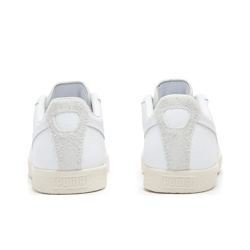 PUMA Clyde Premium Anti Slip Wear Resistant Low Top Skateboard Shoes Unisex Ecru-3