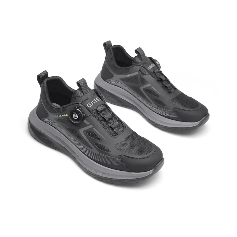Strongman Running Shoes Men Low Top Black-4