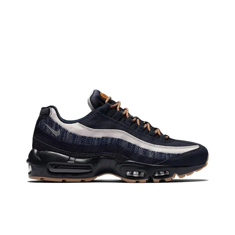 Nike Air Max 95 Anti-Slip Wear-Resistant Low-Top Casual Running Shoes Unisex Black Blue Gray-1