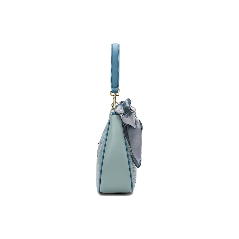 Ancient Yi Xi Cow Leather Premium Underarm Shoulder Bag, Crossbody Bag Women's Turquoise-3
