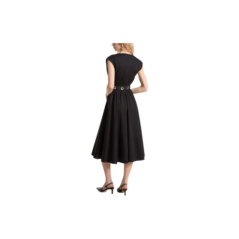 MICHAEL KORS Stretch Organic Cotton Poplin Midi Dress-2
