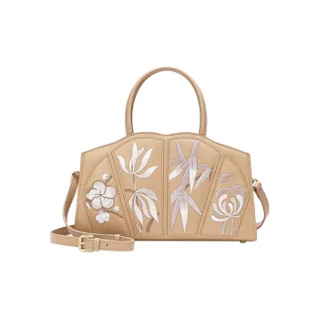 Ancient Yi Xi Cow Leather Vintage Crossbody One Shoulder Handbag Women's Almond Yellow