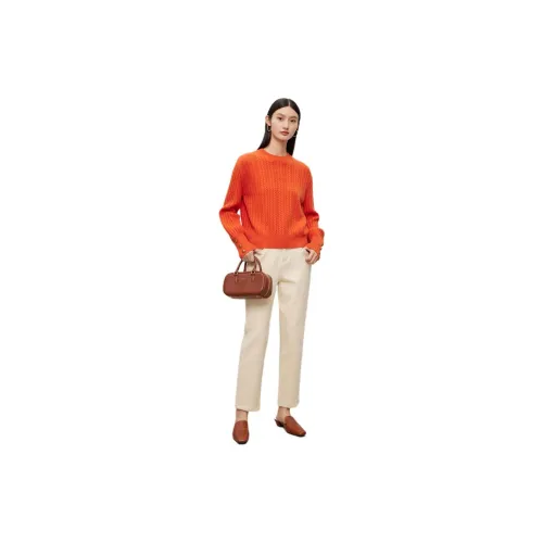 DESIGNICE Sweaters Women's Warm Orange