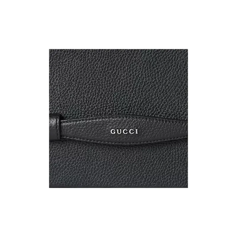 GUCCI Leather Clutches Crossbody Bag Shoulder Bag Mini Men's Black-7