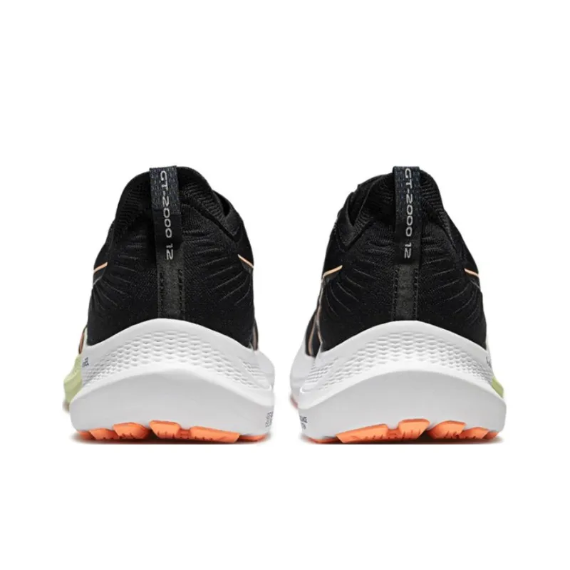 Asics GT 2000 12 Abrasion Resistant Support Rebound Low Top Running Shoes Men's Black Orange-3