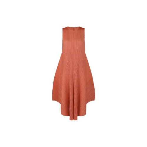 PLEATS PLEASE ISSEY MIYAKE Sleeveless Dresses Women's Coral Pink