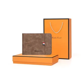 MashaLanti Microfiber Synthetic Leather Driver's License Card Holder Small Size Men's Coffee