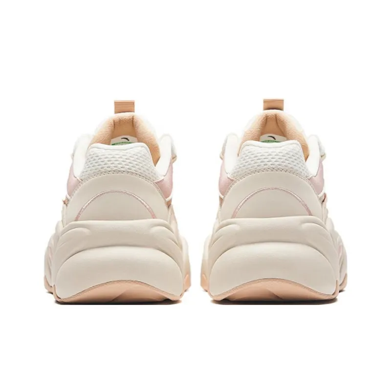 Anta Anti-Slip Wear-Resistant Low-Top Chunky Sneakers Women's White Beige Pink-3