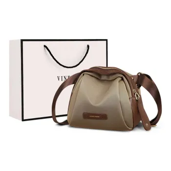 VINEY Fabric One Shoulder Crossbody Sling Bag Fanny Pack Small Round Bag Small Size Women's Khaki