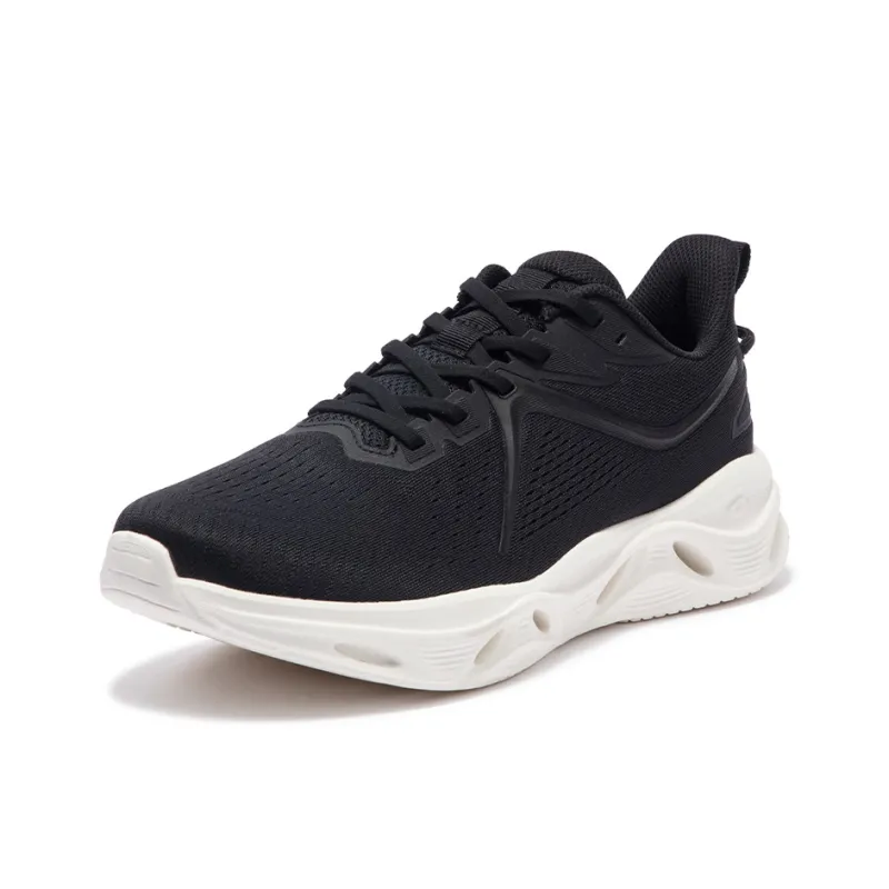 361° Cushioning Wear Resistant Low Top Casual Running Shoes Men's Black White-1