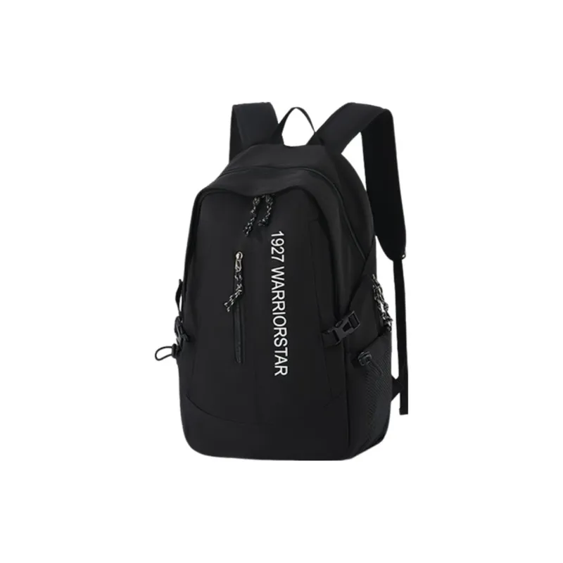 Warrior Nylon Backpack Unisex Black/White-7
