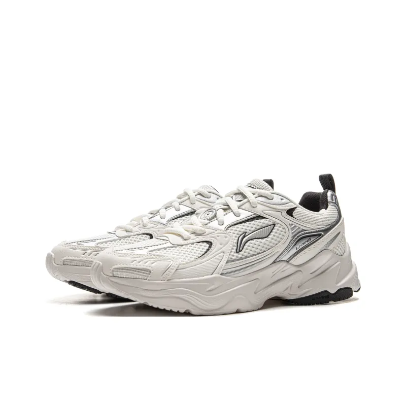 LiNing Meteor 2K Cushioning, Slip Resistant, And Abrasion Resistant Low Top Running Shoes Women's White Silver-2