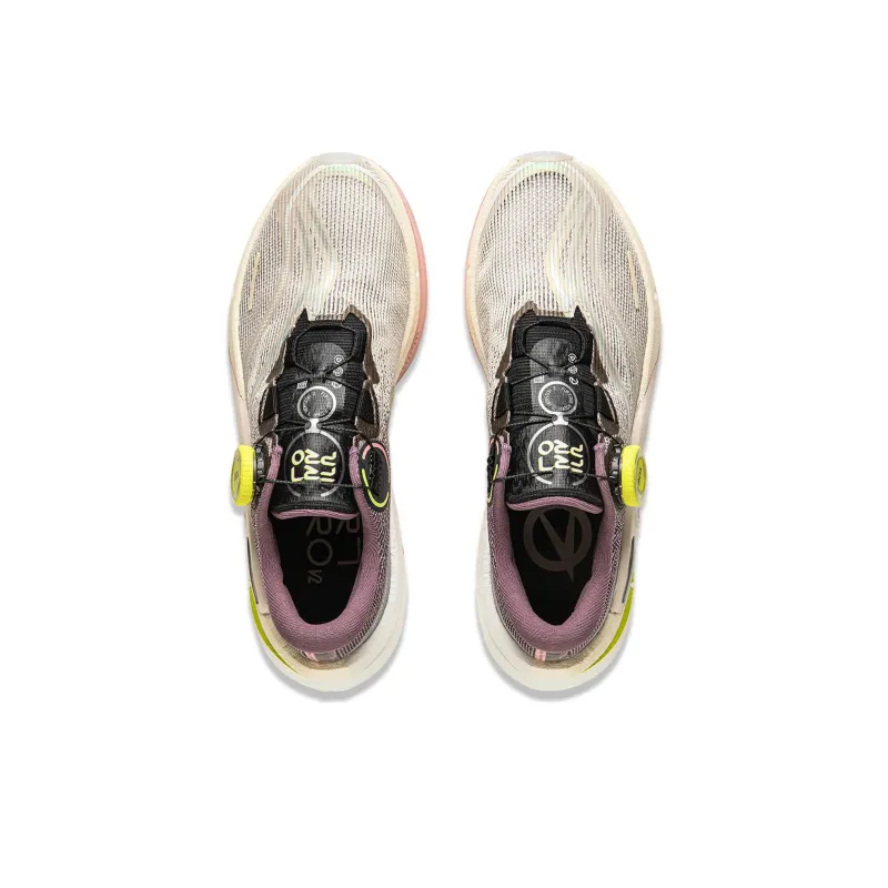 LiNing Cushioning Breathable Lightweight Rebound Low-Top Casual Running Shoes Women's Gray Purple-3