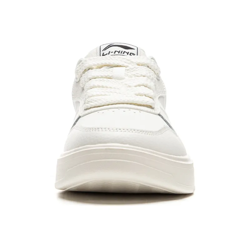 LiNing Sky Cloud Anti Slip And Wear Resistant Breathable Low Top Skateboard Shoes Men's White Black-4